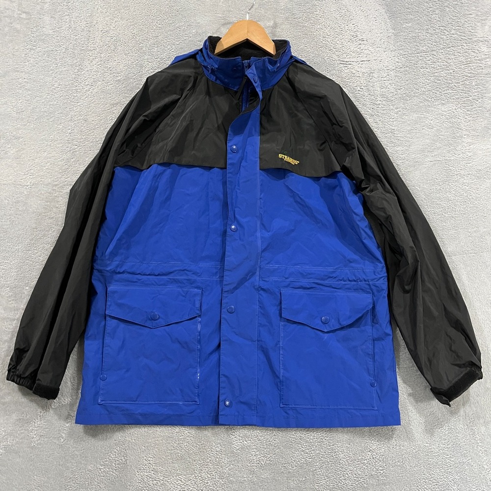 Stearns Jacket Mens‎ Medium Dry Wear Rain Waterproof Zip Snap Hooded Outdoors